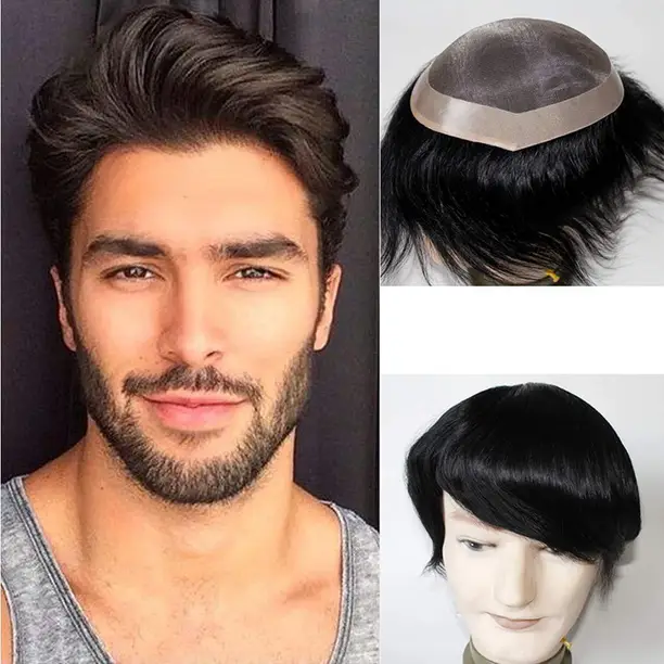 super mono men s hair patch 100 silky and soft human hair wigs original imagvfst3zkgbvh5 &raquo; % Men's Toubee